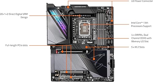Miniatura 5 de GIGABYTE Z790 AORUS Master X (LGA 1700Intel Z790 XEATXDDR55* M.2PCIe 5.0USB 3.2 Tipo-CWi-Fi 7LAN de 10GbEQ-Flash PlusEZ-Latch PlusPlaca madre)