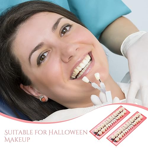 Miniatura 3 de 4 juegos de dientes falsos de resina acrílica de Halloween, dentadura dental de Halloween, dientes falsos superiores e inferiores, dientes de resina