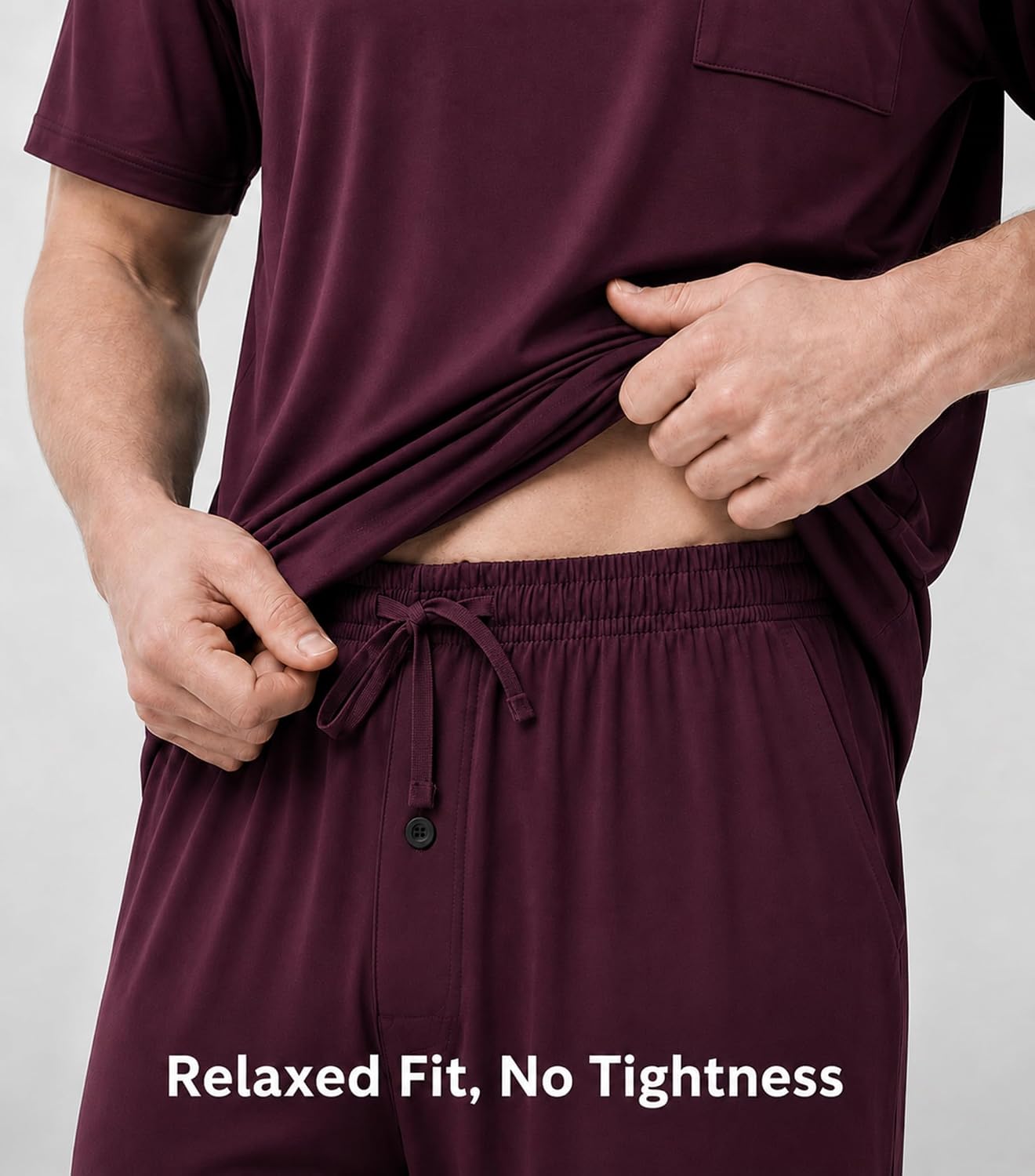 DAVID ARCHY Men's Bamboo Rayon Pajama Set Short Sleeve Lounge Set | Bamboo Rayon, Cooling Breathable, Silky-Smooth, Soft Lightweight, Summer Lounge