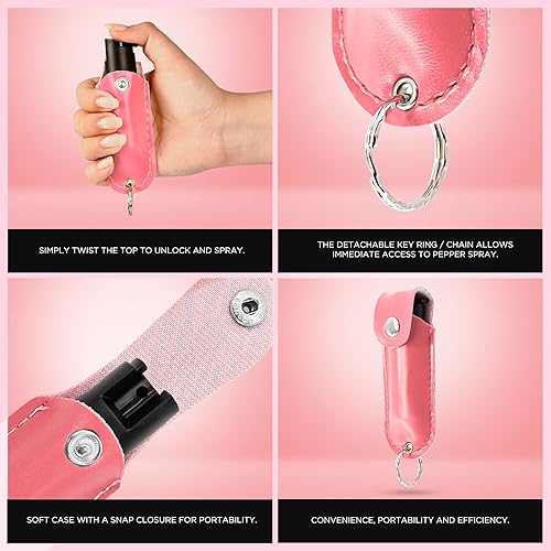 Miniatura 5 de Guard Dog Security Pistola de gas pimienta y aturdimiento, llavero de gas pimienta de largo alcance de 16 pies, capacidad de aturdimiento de alto