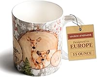 Vista 118 de Maison d' Hermine Taza de café con asas, tazas de porcelana fina de hueso, paquete de una taza de té para bebidas calientes, capuchino latte