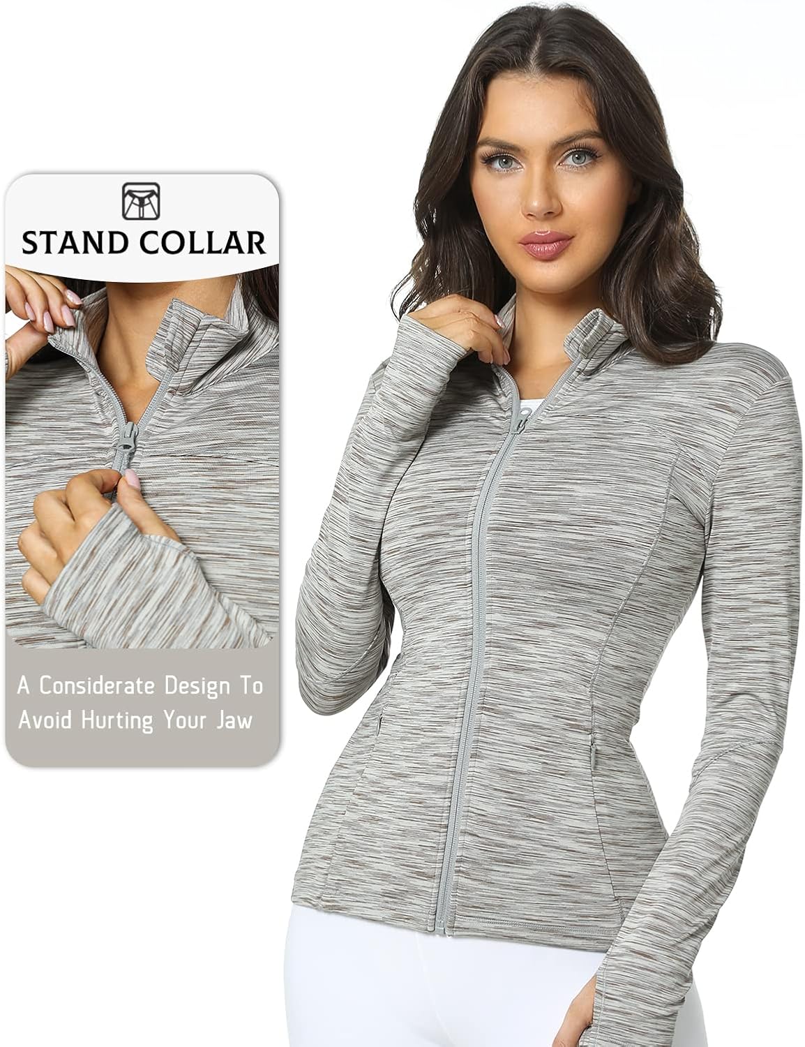 QUEENIEKE Running Jackets for Women, Cottony-Soft Full Zip Slim Fit Athletic Workout Jacket with Pockets : Clothing, Shoes & Jewelry