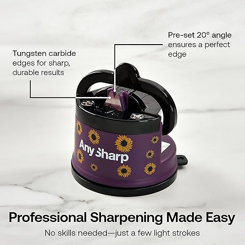 Miniatura 3 de AnySharp Editions - El mejor afilador de cuchillos del mundo - Para cuchillos y cuchillas dentadas - Girasol