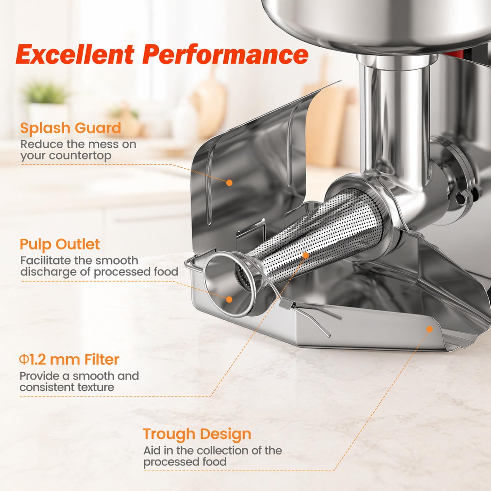 Macchina per salsa di pomodoro 450 W, per cucina di casa e lavorazioni in quantità, con acciaio inox 304, per passata, purea e conserve