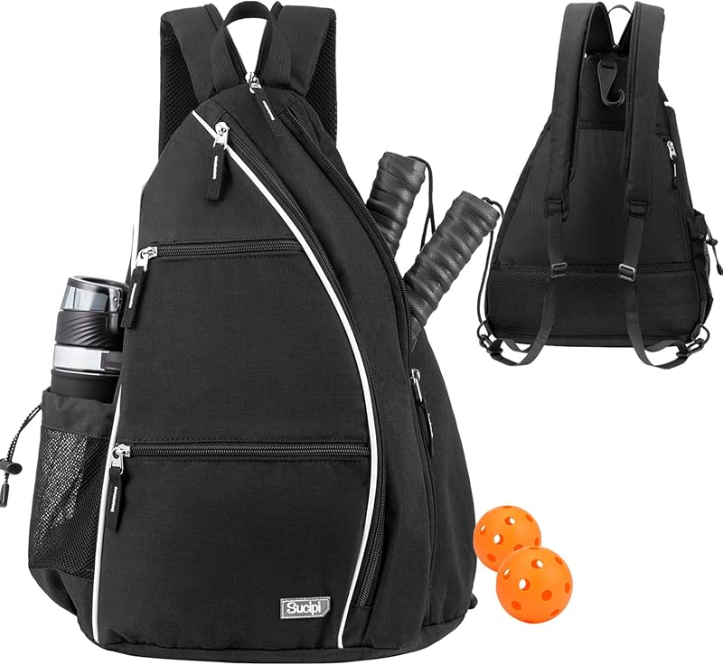 Sucipi Pickleball Bag for Men & Women,Convertible Backpack with Fence Hook | 600D Water-Resistant Pickleball Backpack,Large Capacity Sling Bag for 6 Paddles,Bottle Holder,Safety Pocket For Court & Daily