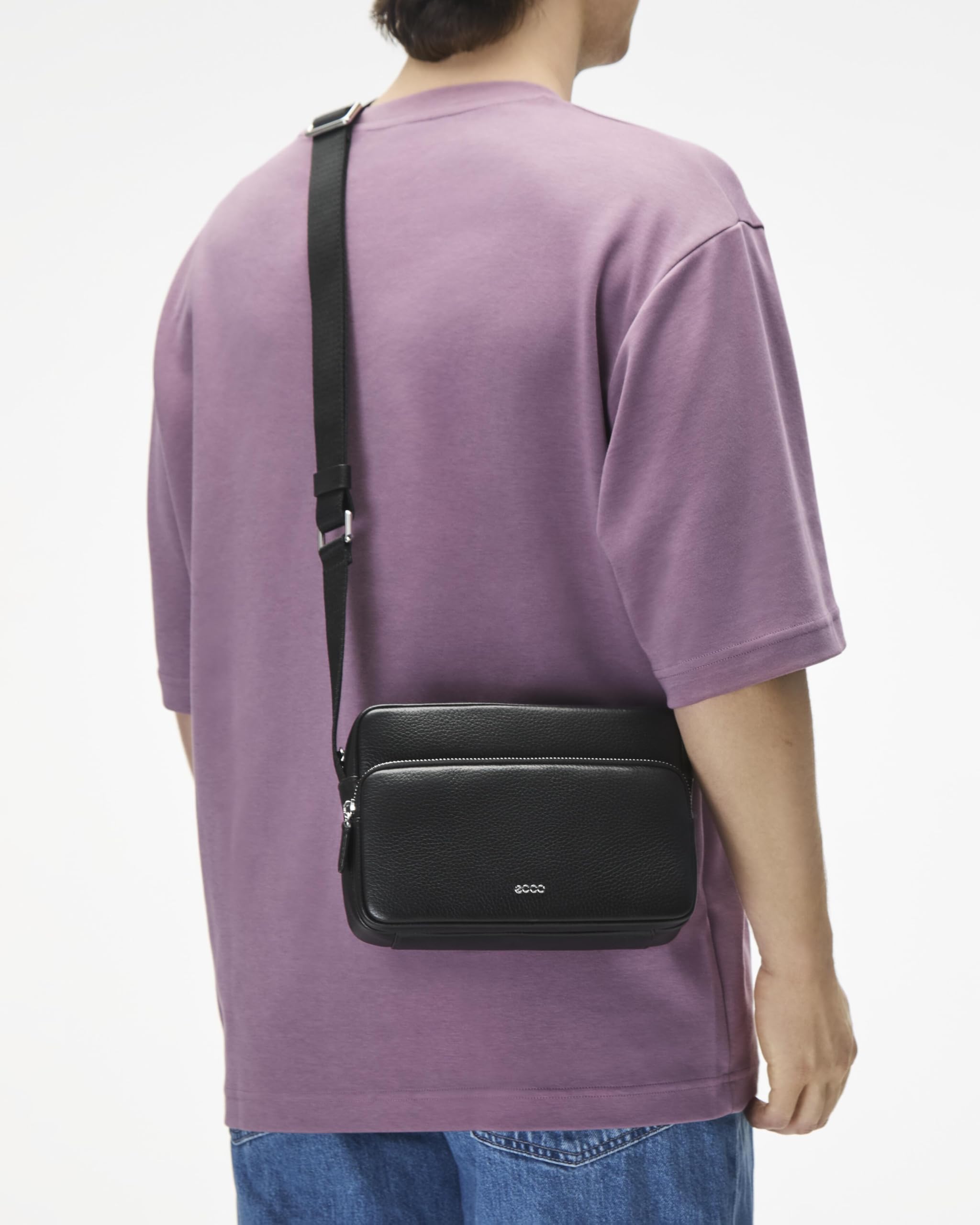 ECCO Damska torba na aparat East West Crossbody, Czarny, S, Minimalistyczny