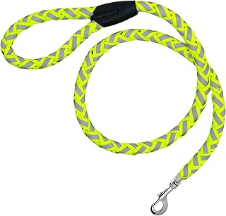 Padded Dog Lead Reflective with Handle, 1.2 m x Diameter 2 cm, for Daily Walking and Training, Suitable for Small, Medium and Large Dogs (Neon Yellow) product image