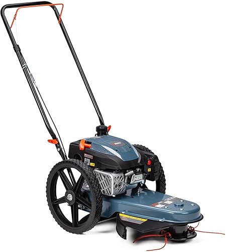 SENIX Cortador de cepillo de gasolina de rueda alta y recortadora de cuerdas, muestra de 22 pulgadas con línea de .155 pulgadas, motor de 4 ciclos