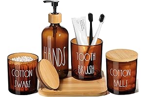 Amber Glass Toothbrush Holder: A Small Part of An Elegant Bathroom Set