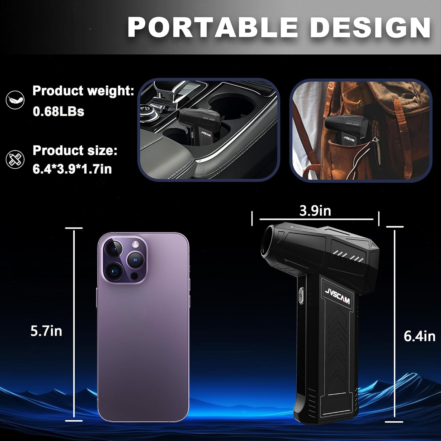 Compressed Air Duster - 180,000 RPM Electric Air Duster - with Brushless Motor, 3-Gear Adjustable Air Duster - for Keyboard, PC, Car, Air Bed, and Home Cleaning (X11) - Image 9