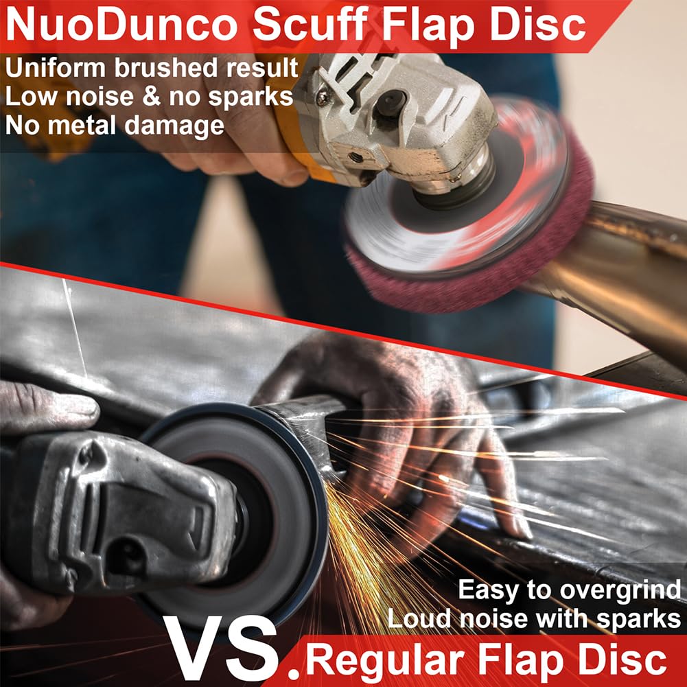 10Pcs Wool Flap Disc + 10Pcs 180 & 320 Grit Nylon Fiber Flap Disc 4 1/2 Inch Angle Grinder Attachment for Metal & Wood Surfaces