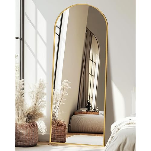 Floor Mirror, 64"×21" Full Length Mirror with Stand for Bedroom Living Room, Gold