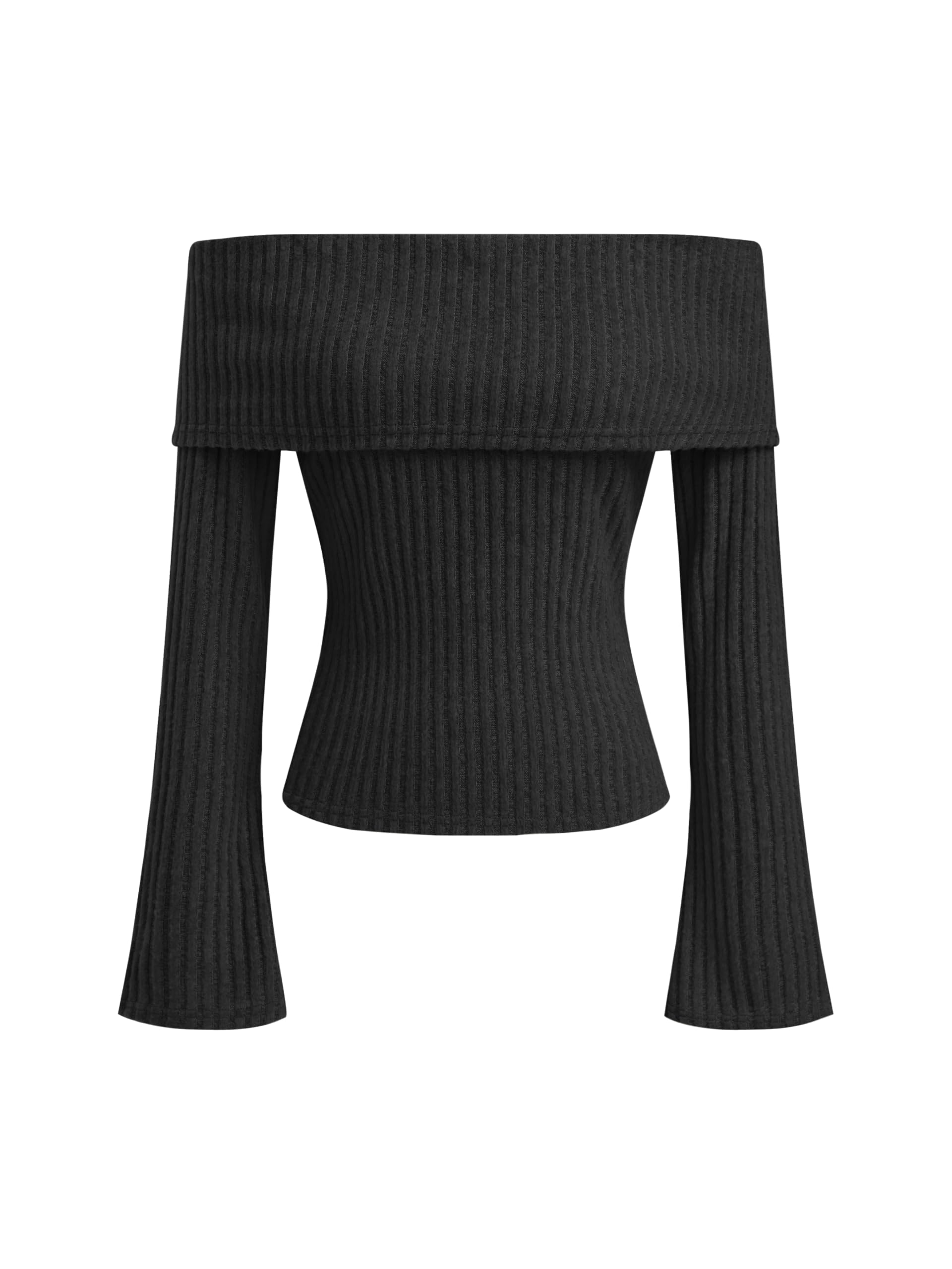 CIDER Off The Shoulder Tops for Women Long Sleeve Going Out Y2K Tops Knit Pullover Fall Outfits Trendy