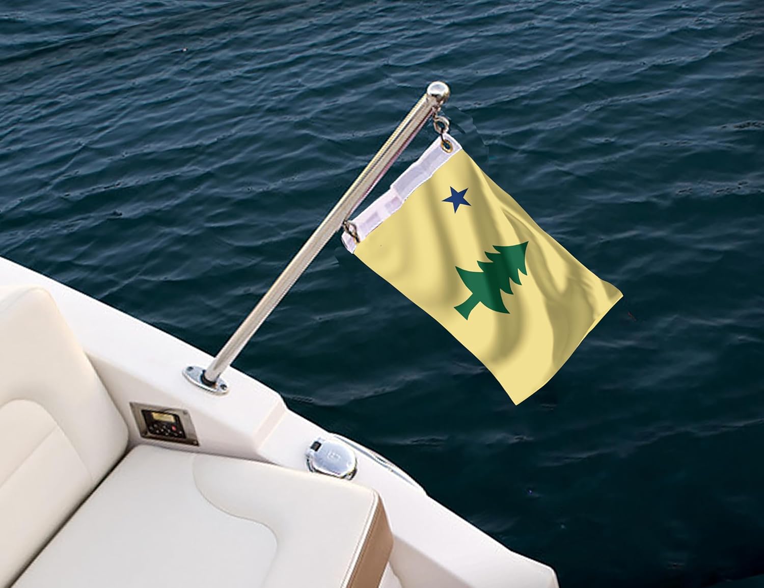 Original Maine State Boat Nautical Flag 12x18 Inch Double Sided 3 Ply ME Marine Flag Nylon Small Yacht Sail Pontoon Boat ATV Truck Bike Motorcycle Banner Brass Grommets Patriotic Outside(Pattern A) - Image 4