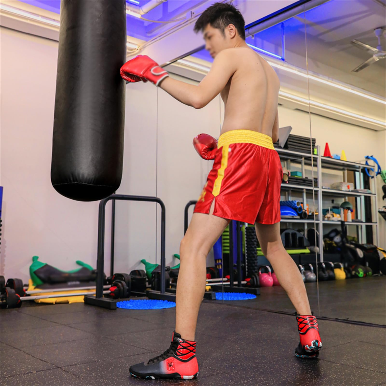 Scarpe da Boxe da Uomo E da Donna Suola Divisa Alte Comode per Il Fitness E Il Combattimento Indoor