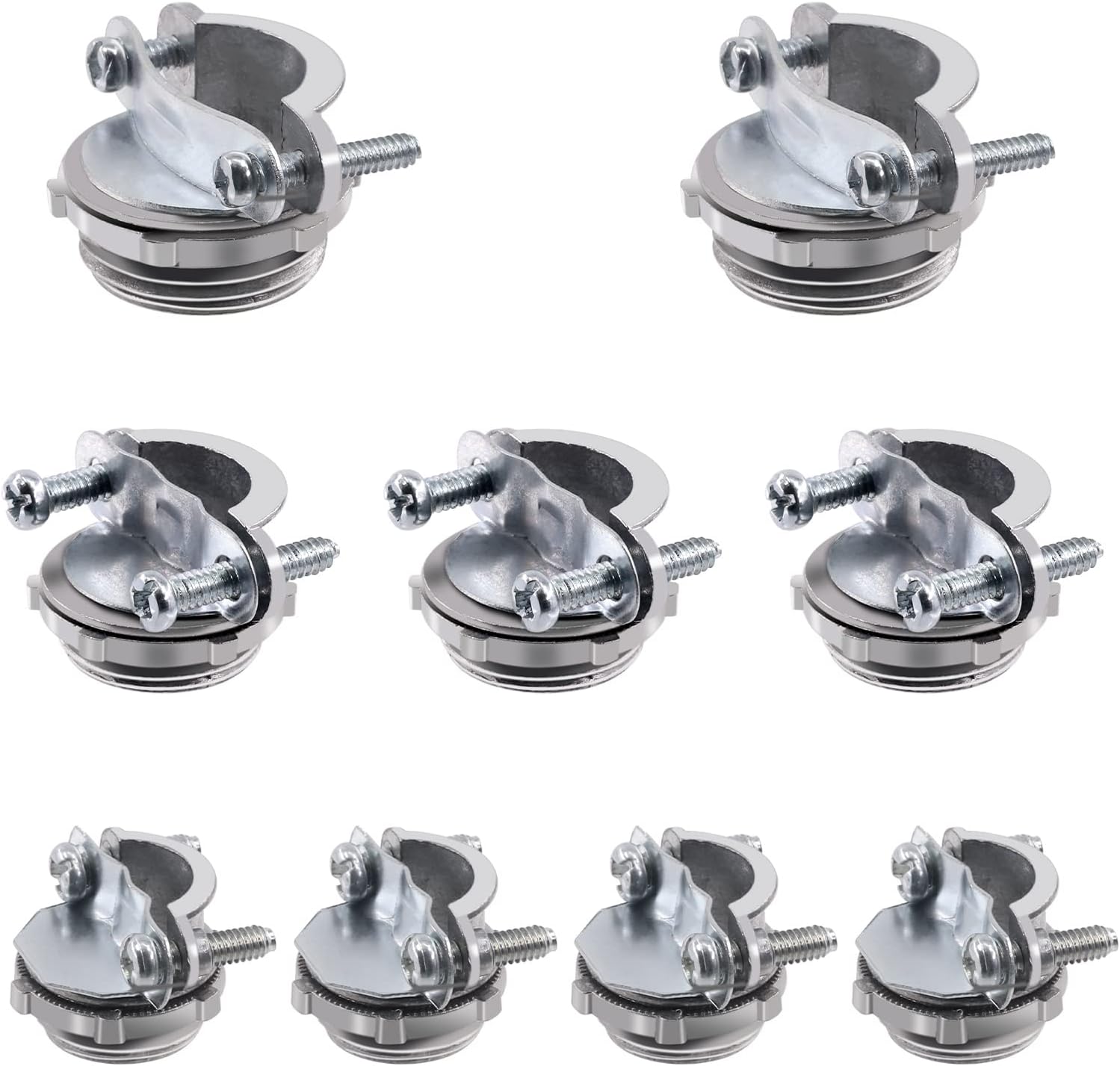 Hilitchi 9Pcs 1/2" 3/4" 1" Clamp Type Cable Connectors Assortment Kit