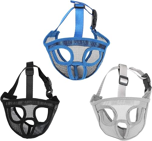 Miniatura 2 de Bozal corto para perro, bozal de bulldog, perro para morder, ladrar, masticar, ajustable (L, negro)