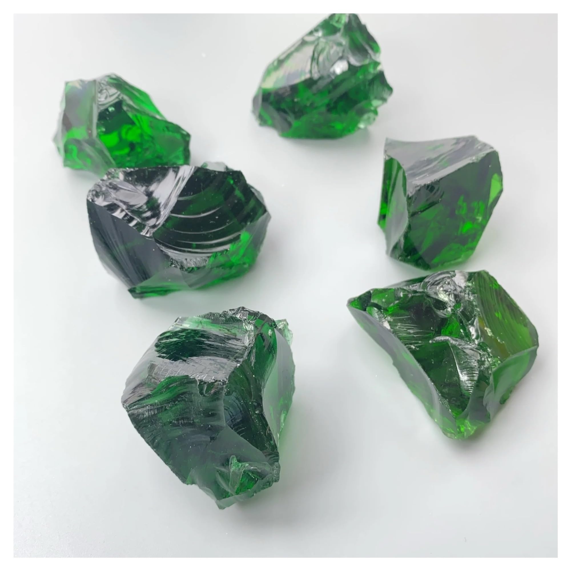 AARTERZZA 100g Stone Light Worker smelted Quartz Crystal, Dark Green Glass Crystal