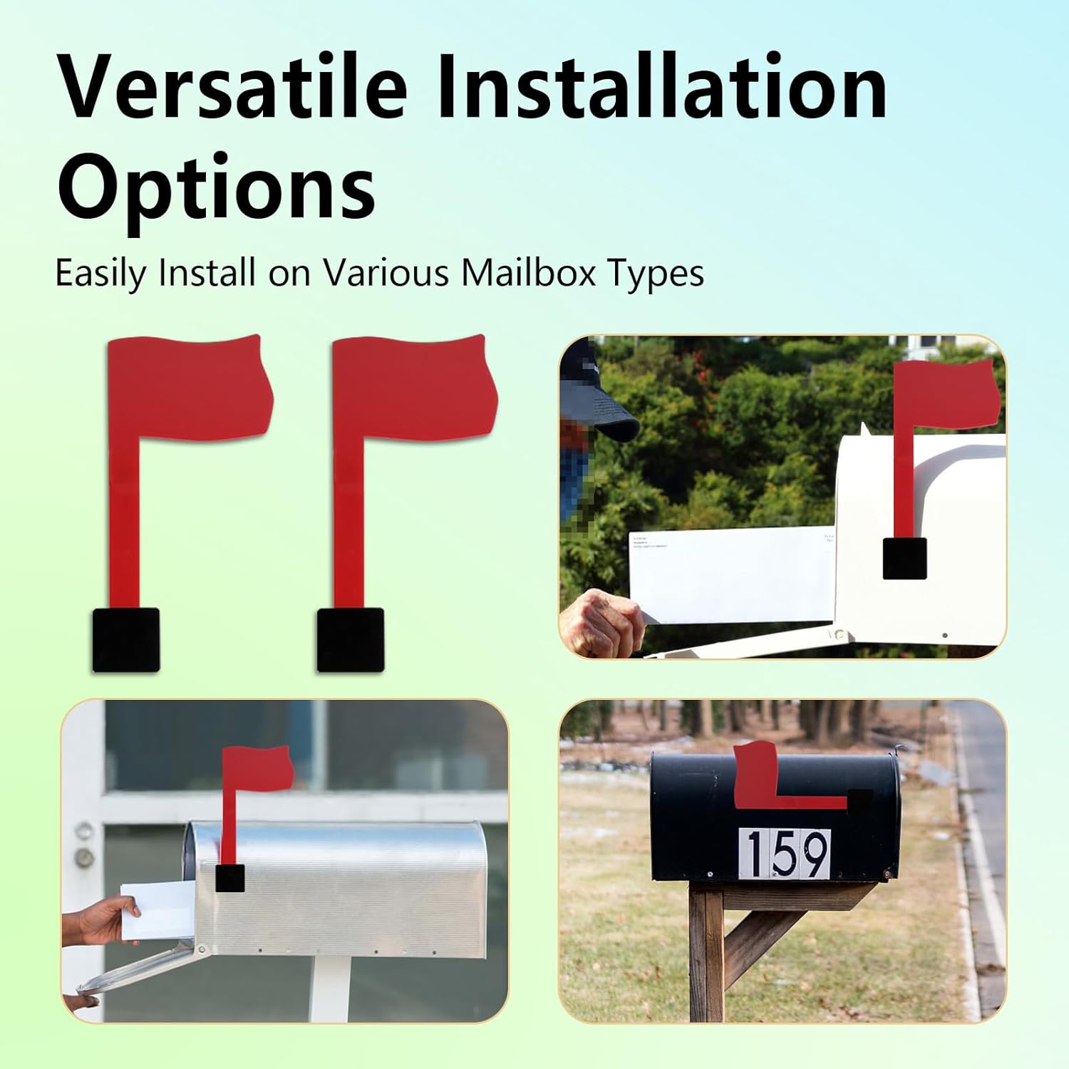 Mailbox Flag Replacement Universal 2 Pack Red Mailbox Flag Replacement Kit Brick Mailboxes Easy Assembly Outgoing Mail Magnet No Tools Needed Sticks to Most Surfaces Heavy Duty for Any Weather