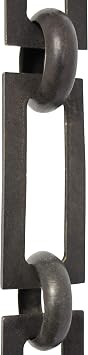 RCH Hardware CH-01-OBB-3 Decorative Oil Bronzed Black Solid Brass Chain for Hanging, Lighting - Rectangular Square Edge and Unwelded Links 3 ft/1 Yard