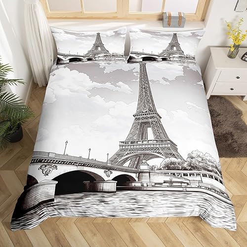 Miniatura 53 de Feelyou Juego de funda de edredón con estampado floral en 3D para niñas y niñas, elegante, con estampado floral morado, romántico, con purpurina