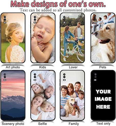 Miniatura 6 de Styletify Funda de teléfono personalizada para LG k61, collages de múltiples imágenes, funda personalizada con texto fotográfico, funda protectora a