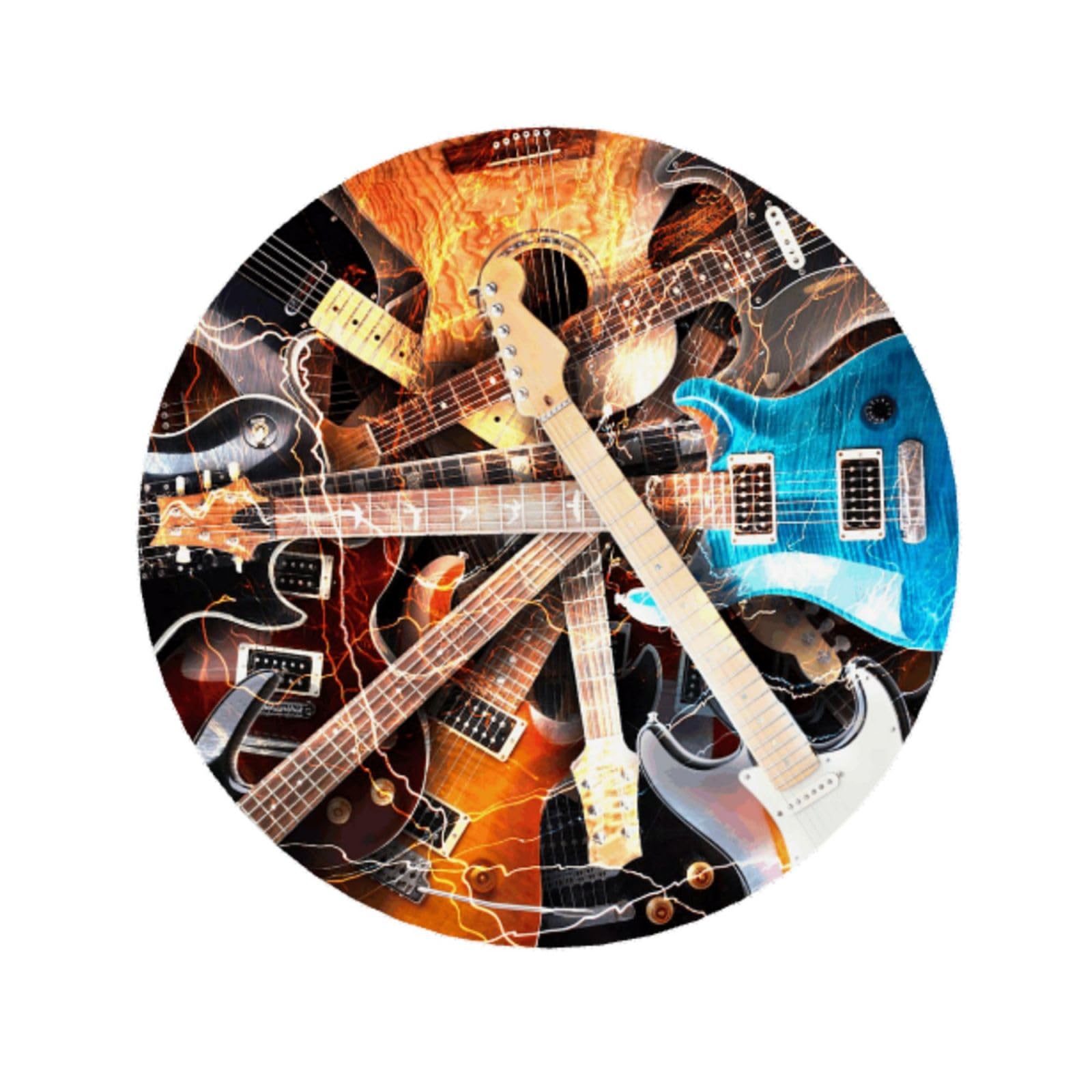 Round Acrylic Fridge Magnets, Vivid Full-Print Decorative Refrigerator Magnets for Home & Office, Magnetic refrigerator magnet for Metal Surfaces, Whiteboard Accessories, Music Guitar print