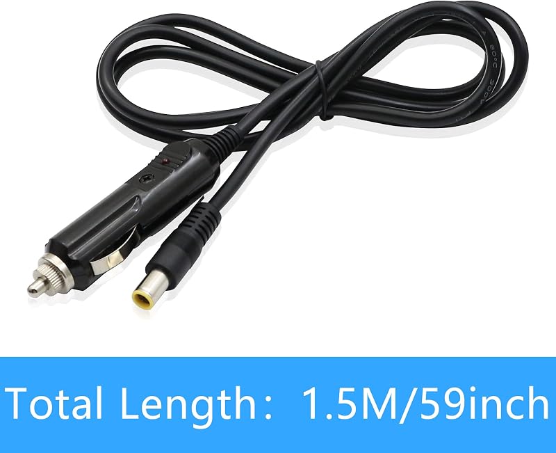GINTOOYUN Autós Szivargyújtó - DC 7.9x0.9mm Adapter Kábel 12V 2A, 1,5m - Kamera, DVR, GPS, Bluetooth Hangszóró Töltő LED Jelzőfénnyel