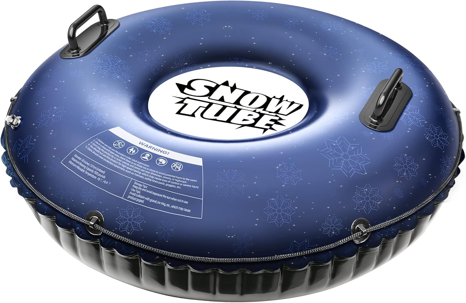 QPAU Snow Tubes, Inflatable Snow Sled for Kids and Adults, Heavy Duty