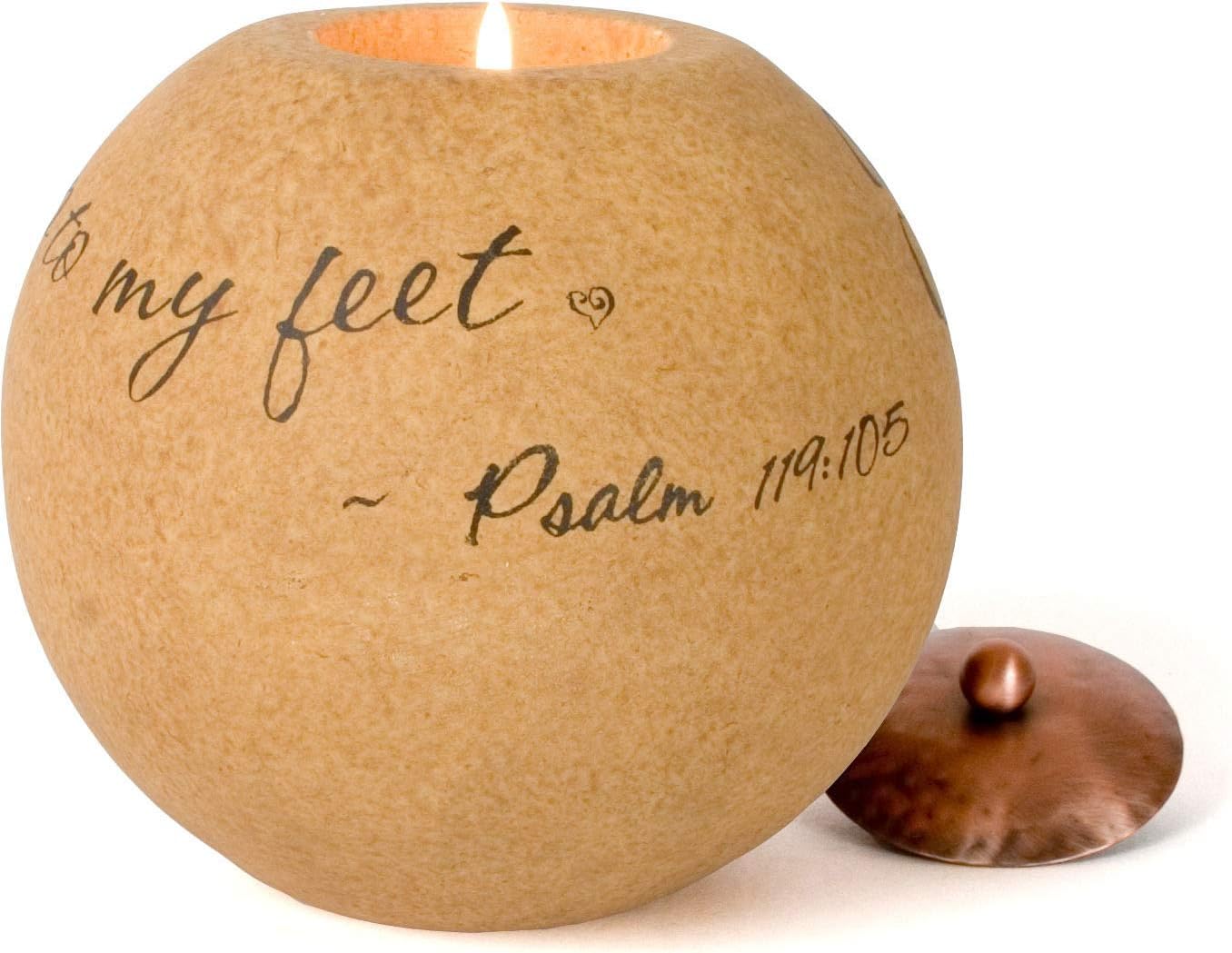 Comfort Candles Your Word is a Lamp by Pavilion, 5-Inch Round, Includes Tea Light Candle