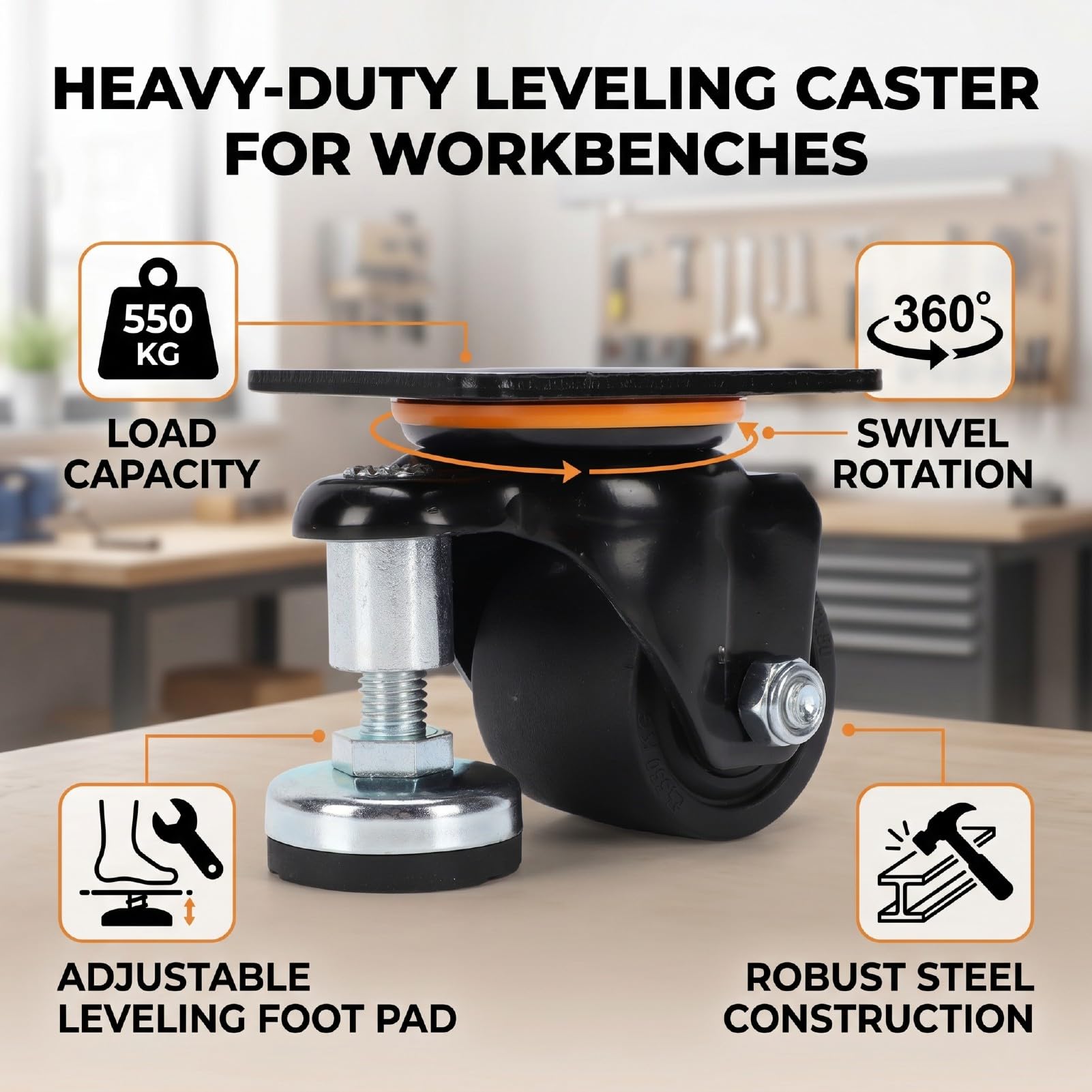 ASHATA 2.5 Inch Leveling Caster with Design