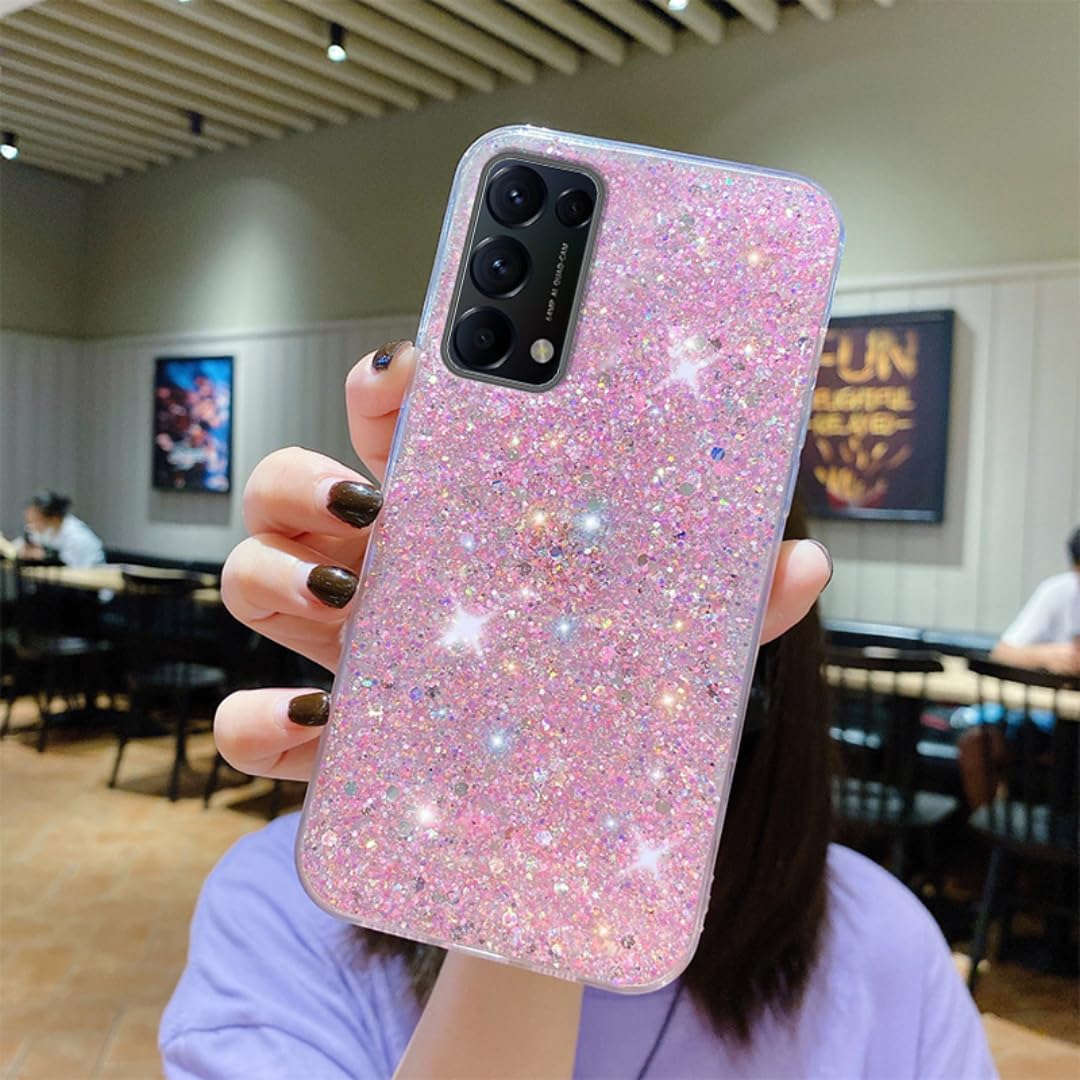 Coque antichoc Samsung S21 rose avec paillettes intégrées - 7