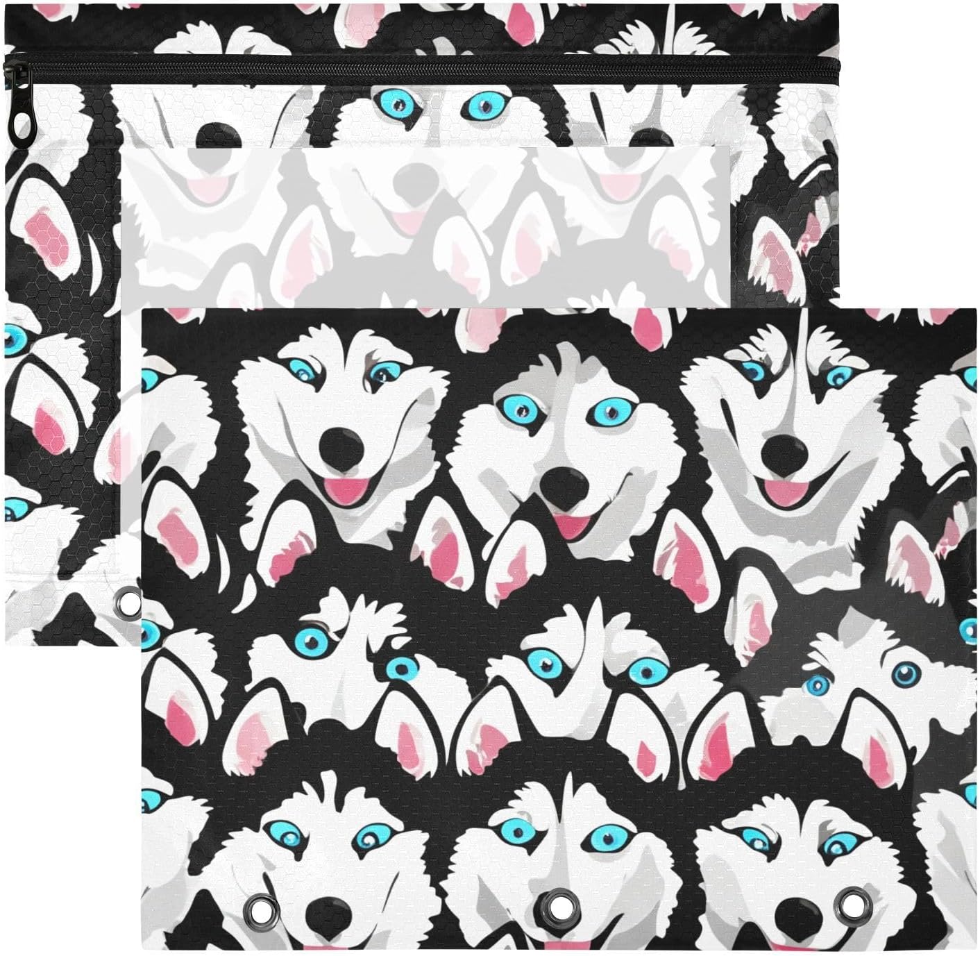 2 Pack Large Binder Pencil Pouch, Zippered Pencil Pouch