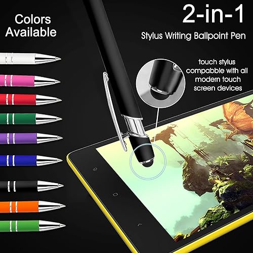 Miniatura 4 de 12 bolígrafos personalizados a granel con grabado sin nombre, bolígrafos personalizados con lápiz capacitivo, logotipo de mensaje de texto grabado,