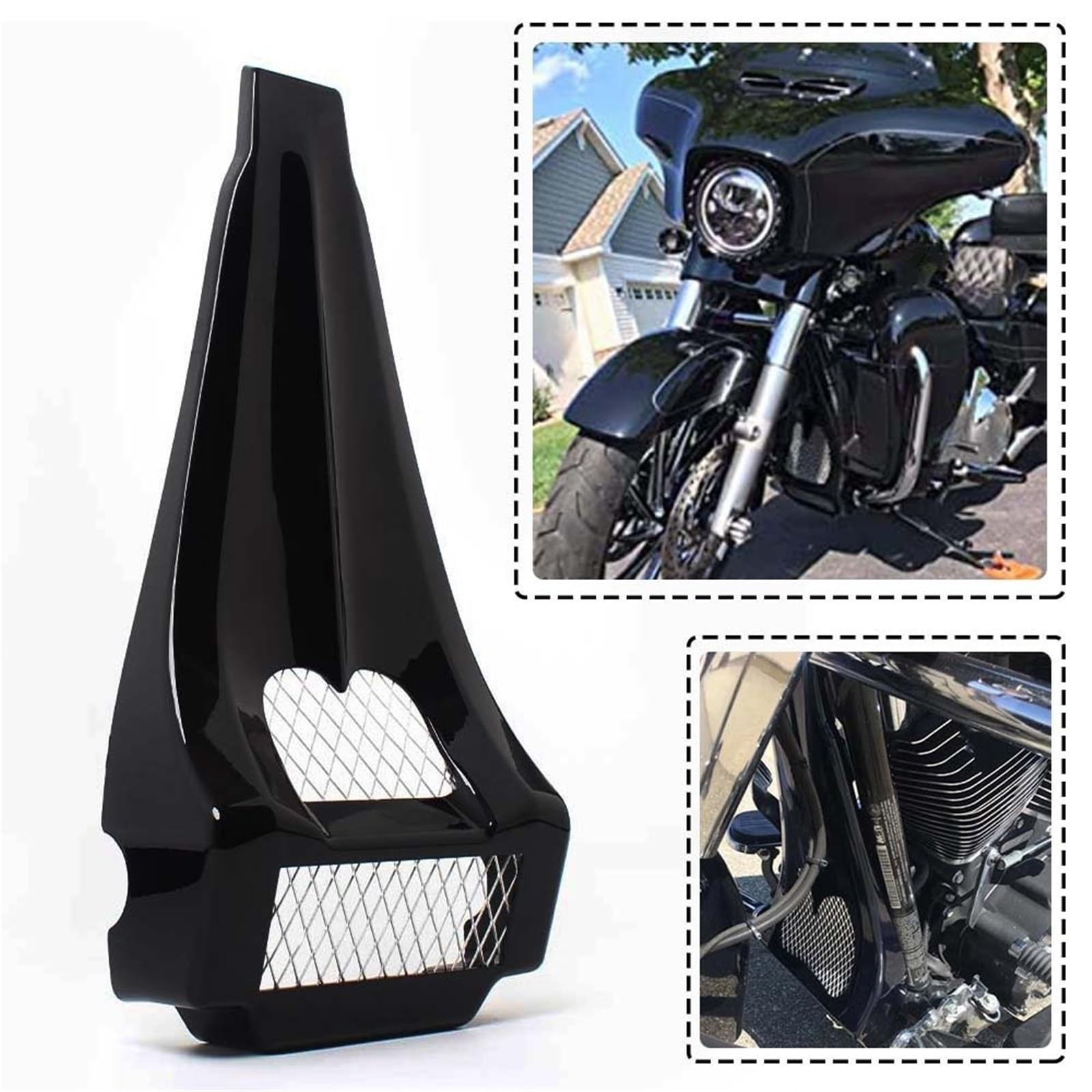 Front Bumper Splitter dachowy Pasuje do Harley Touring Road Street Glide 1997-2013 Przednia osłona podbródka, spojler, dolna chłodnicy