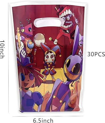 Miniatura 4 de JUN QI 30 bolsas de regalo para fiesta de cumpleaños de circo digital, el increíble circo digital suministros para fiesta de cumpleaños, bolsas de
