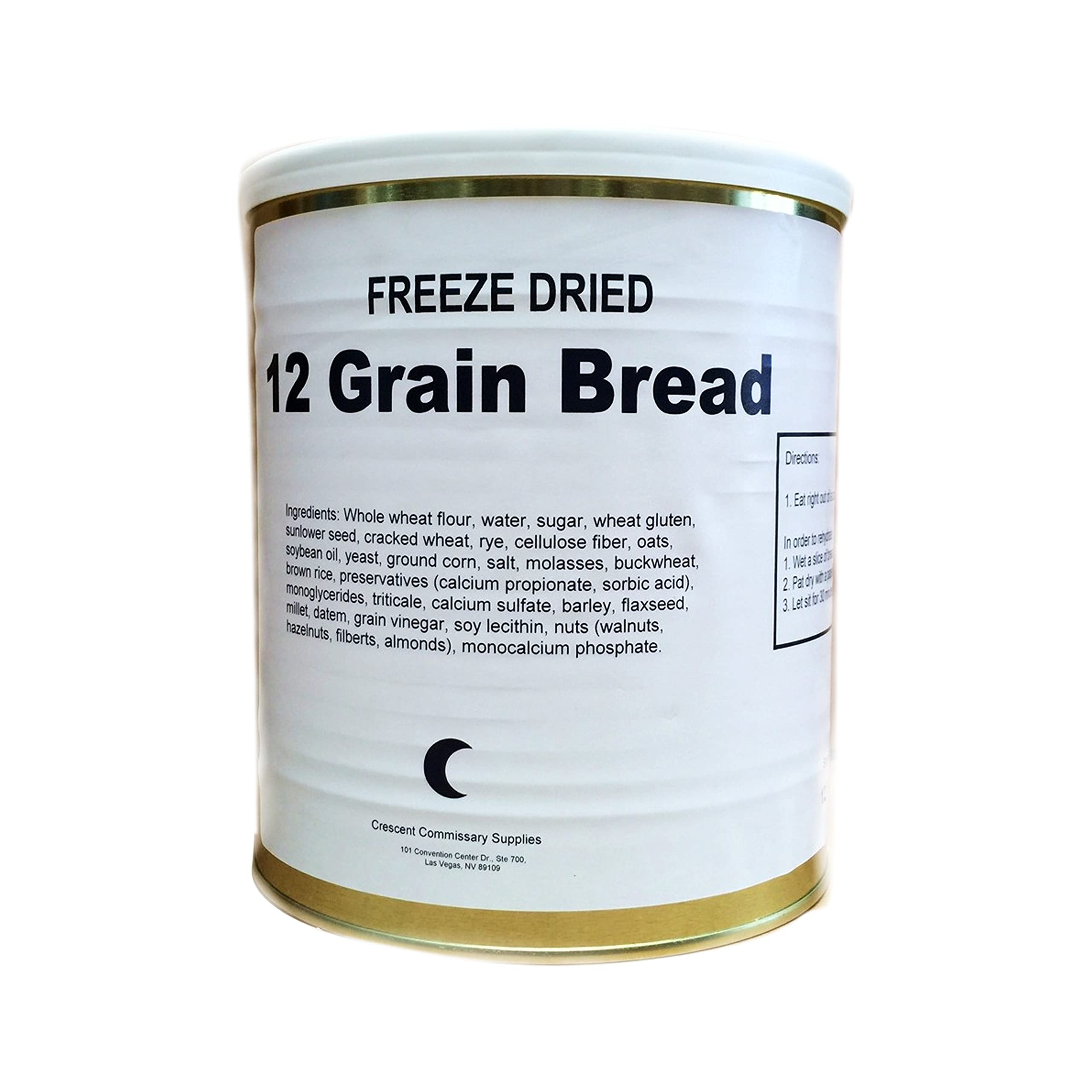 Freeze Dried 12-Grain Bread Can | Jarred and Packed Emergency Supply | Hunting, Survival, Camping, Backpacking Long Term Food Storage 25+ years shelf