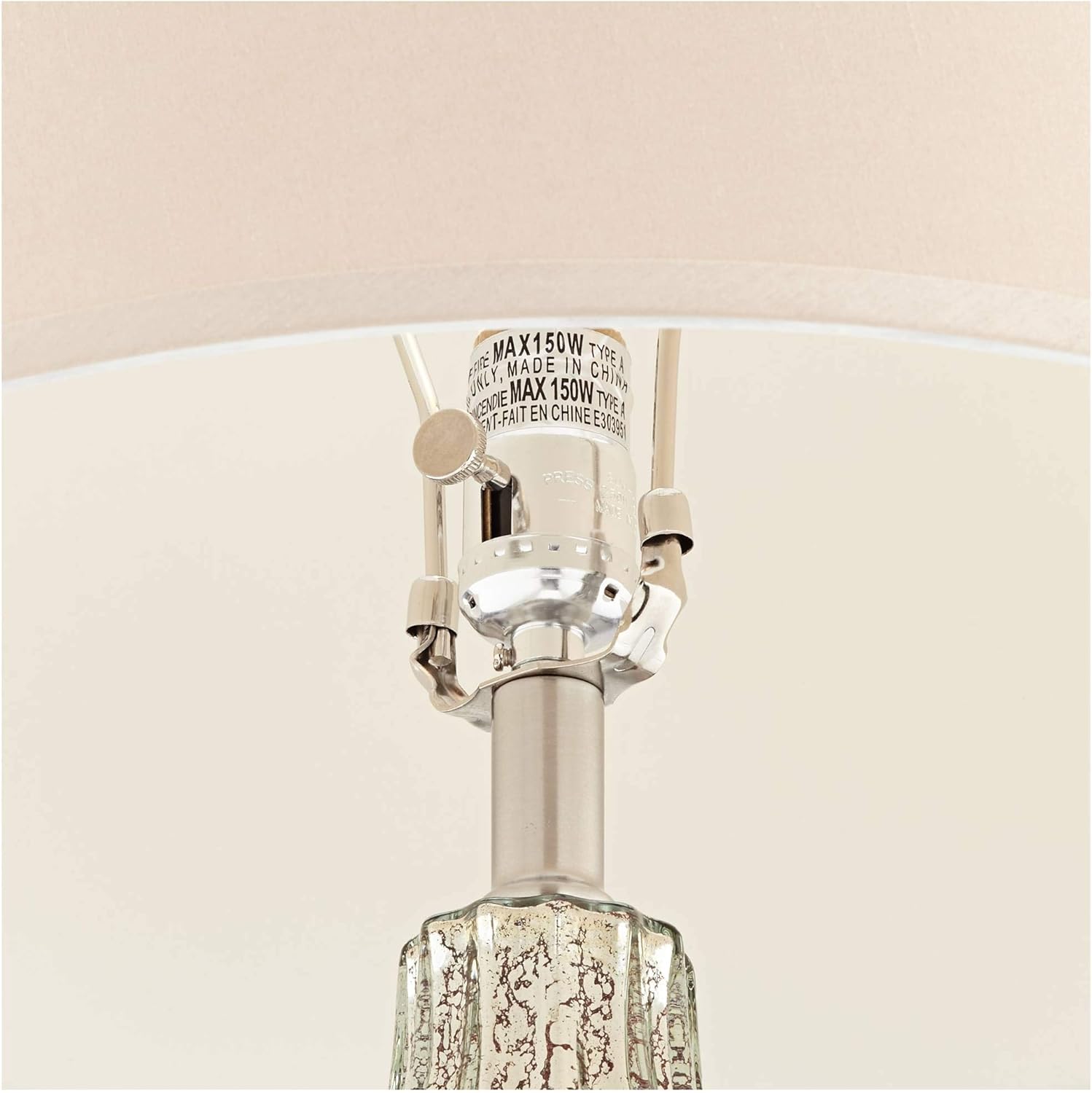 360 Lighting Stella Modern Table Lamp 30" Tall Fluted Mercury Ribbed Glass Taupe Tapered Drum Shade Decor for Bedroom Living Room House Home Bedside Nightstand Office Entryway Kids Family