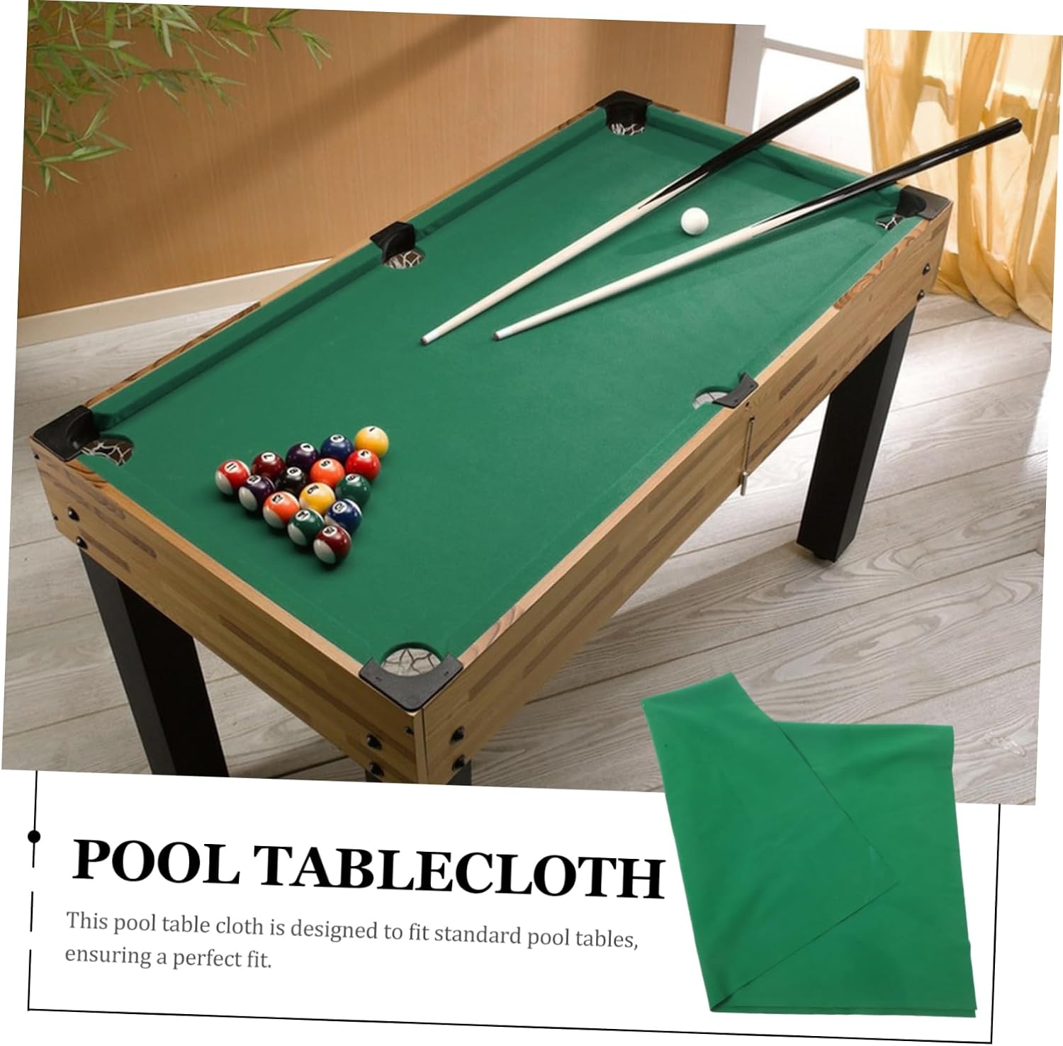 WOONEKY Indoor Billiard Pool Table Cloth Durable Dual-Sided Easy to Clean for Standard Pool Tables and Game Rooms Billiards Accessory