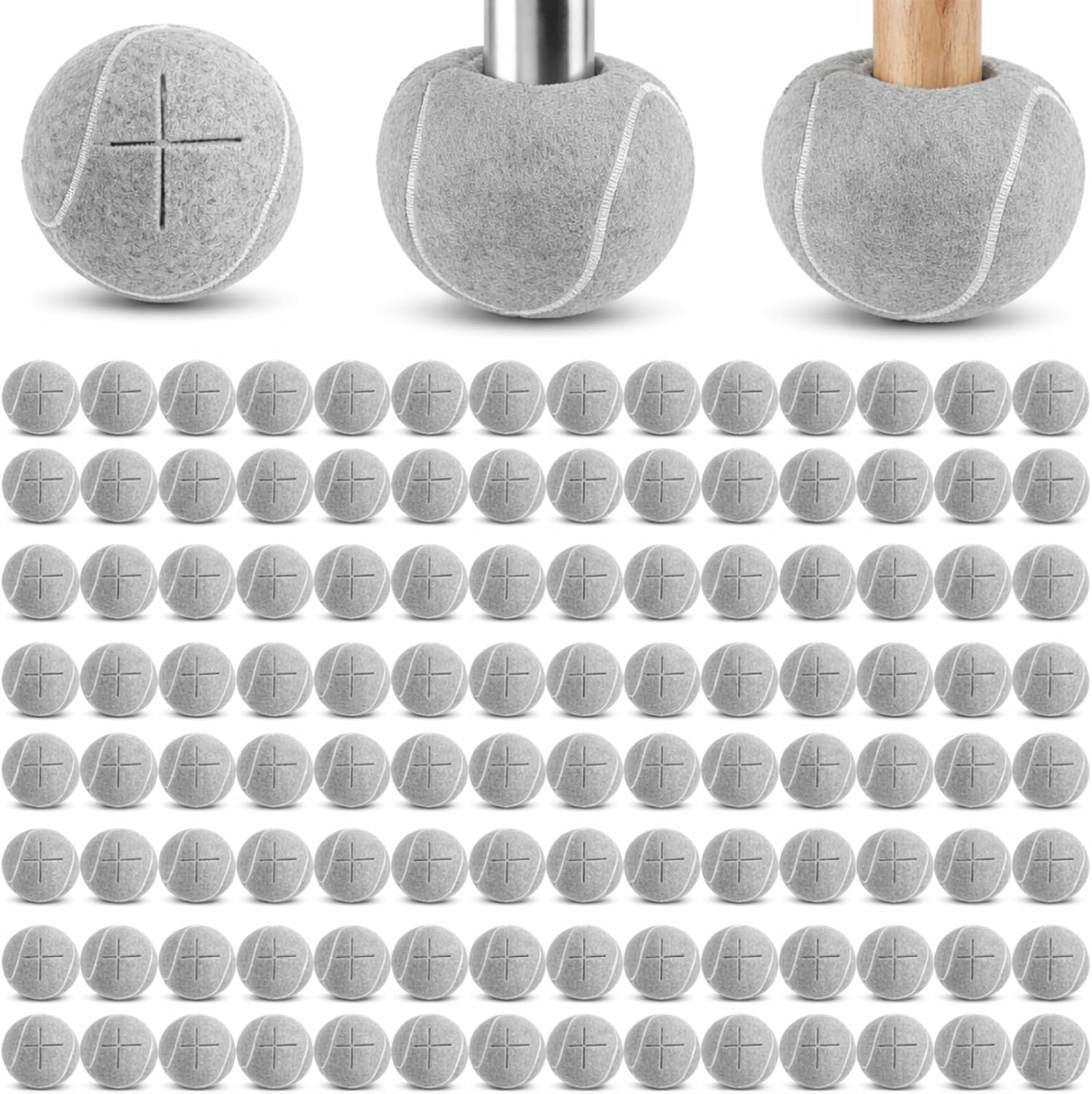 250 Pcs Precut Tennis Balls for Chairs Tennis Ball Chairs Foot Covers Tennis Balls for Furniture Leg for Classroom Floor Protection Chair Desk Legs Coverings