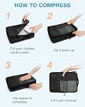 BAGSMART Grey Compression Packing Cubes for Travel, 4 Set Packing Cubes with Shoe Bag, V-Shaped, Added Room, Zipper Closure, Polyester Material, Luggage Packing Organizers | Fits 20/24/28in Carry-On Suitcases, Compressible Bags Streamline Cruise Trav