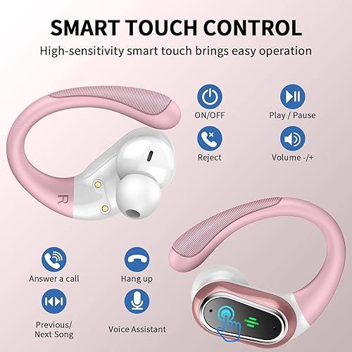 Miniatura 5 de Auriculares inalámbricos, Bluetooth 5.4 2025 deportivos, auriculares Bluetooth con micrófono ENC con cancelación de ruido, auriculares inalámbricos