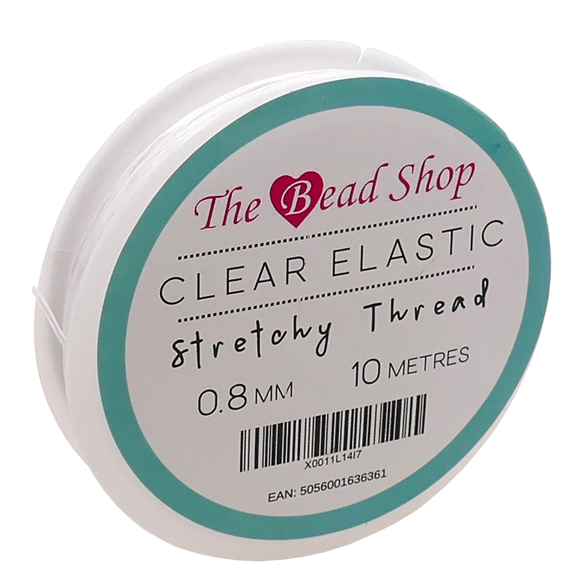 The Bead Shop Clear Bracelet String, Elastic String For Bracelet Making - Jewellery Making Supplies - Clay Bead Stringing, Elastic Thread, Invisible Thread - 0.8Mm 10 Metres