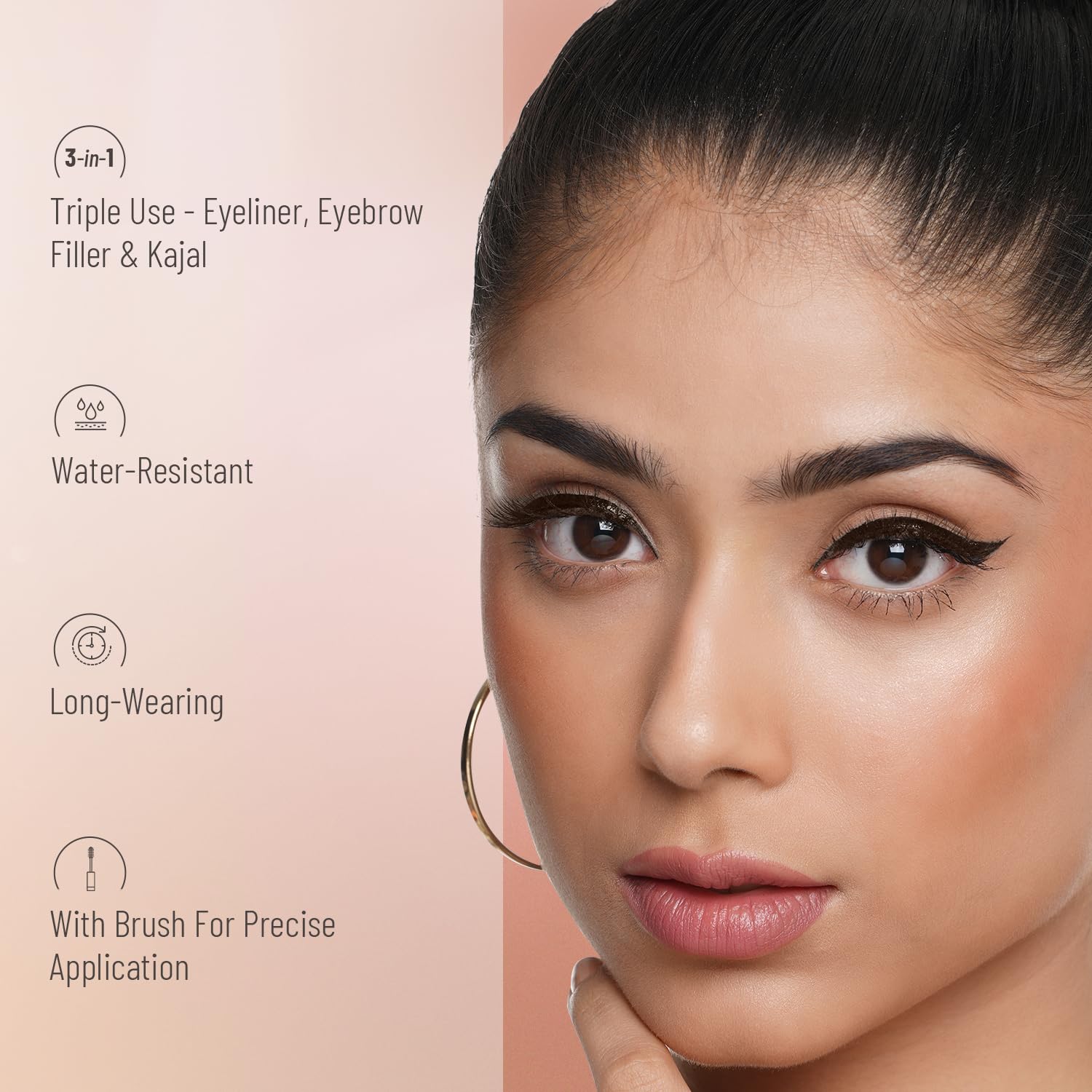 SWISS BEAUTY Waterproof Eyebrow & Gel Eyeliner 2 In 1 With Brush | Smudge Proof Gel Eyeliner And Eyebrow Definer Pencil | Shade- Brown, 7G