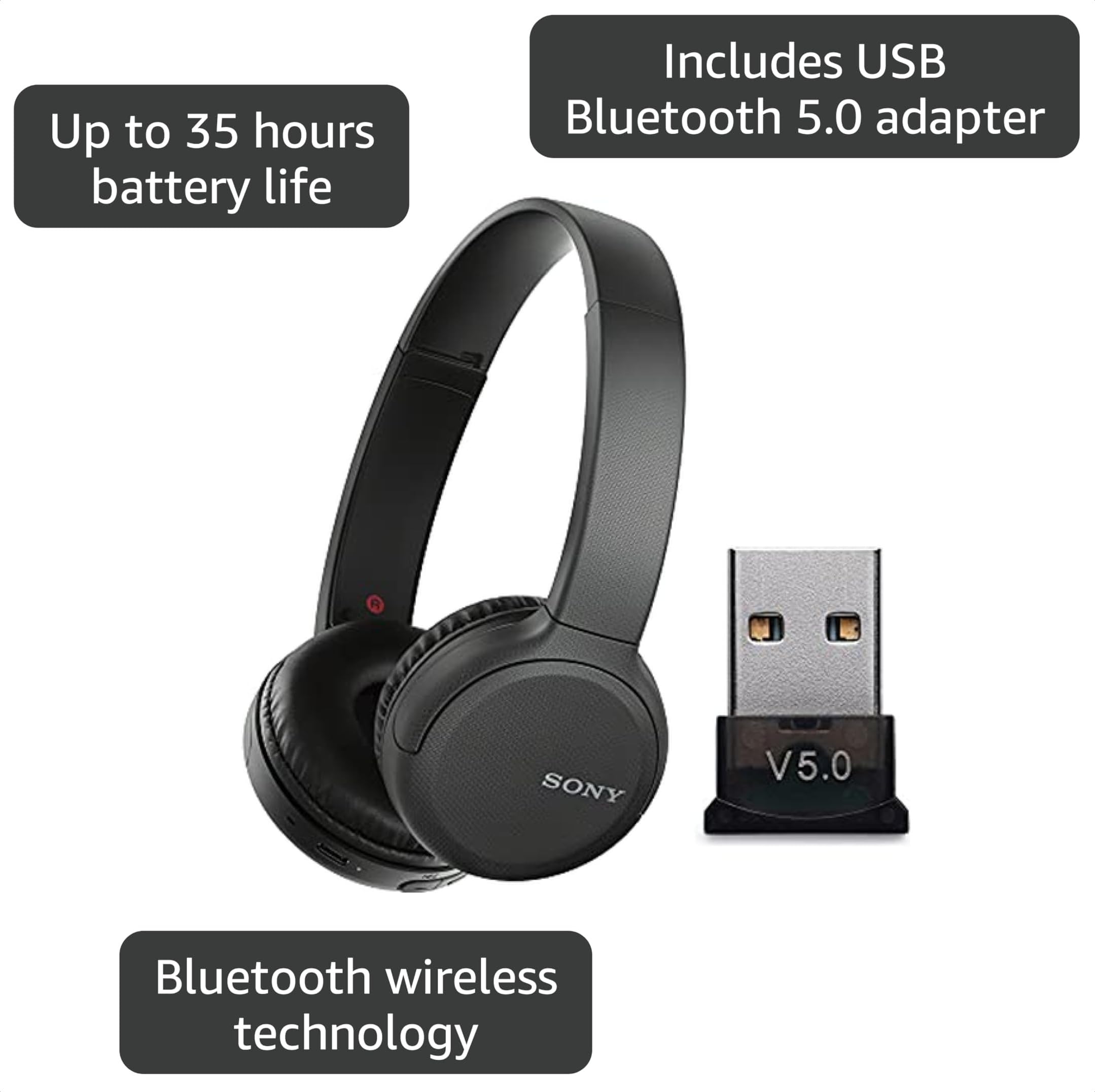 Amazon.com: Sony Wh CH510 Wireless on Ear Headphones with USB