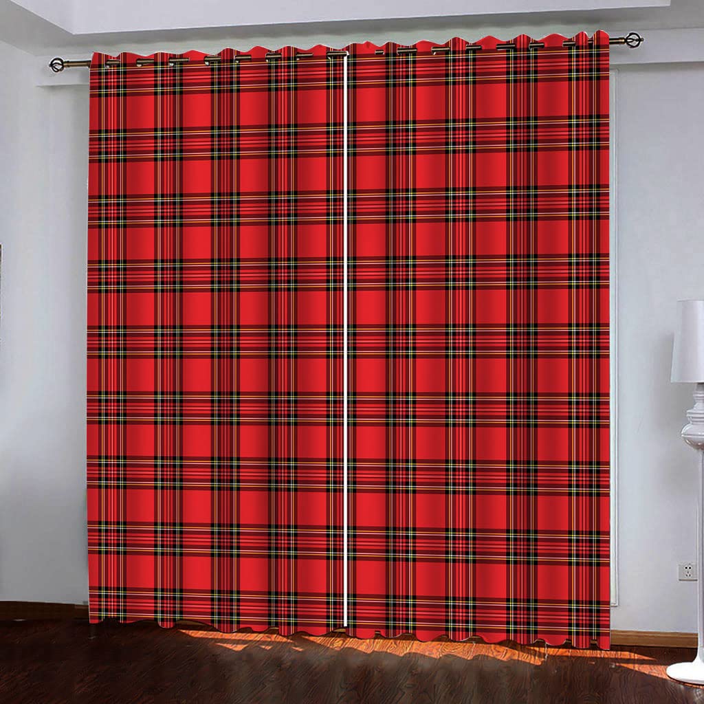 Draperies occultantes 3D à oeillets grand format rouge intense