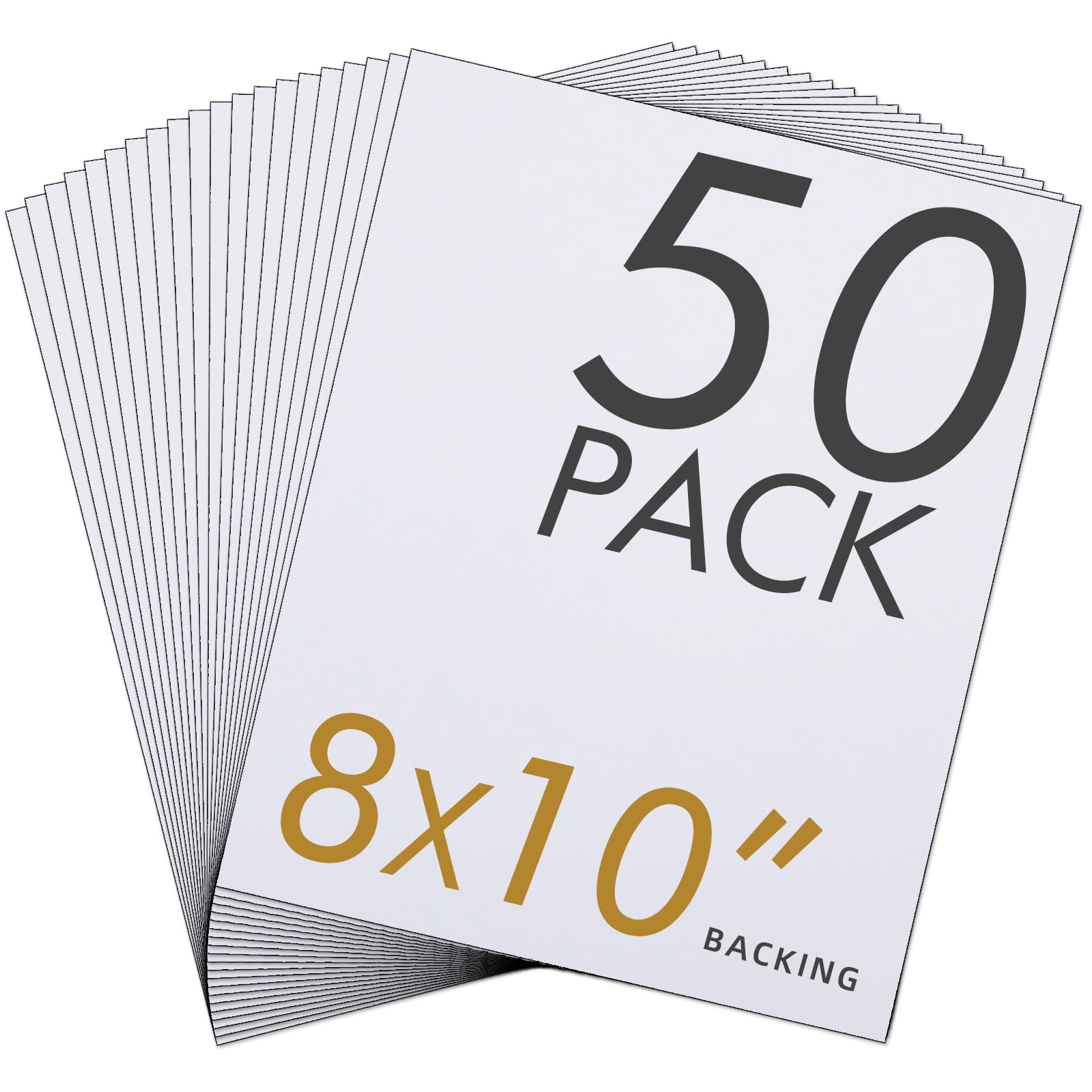 Falling in Art 50 Pack Acid-Free White Backing Boards,8x10 Uncut Mat Boards