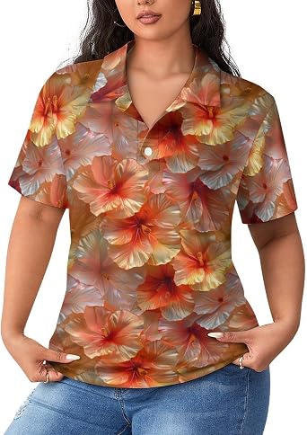 Womens Golf Shirt Short Sleeve Tennis Shirts Button Down Golf Pullover Golf Polo Tops