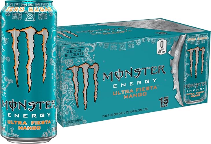Monster Energy Ultra Fiesta Mango, Sugar Free Energy Drink, 16 Ounce (Pack of 15) - Ultra Fiesta Mango - 15 Pack
