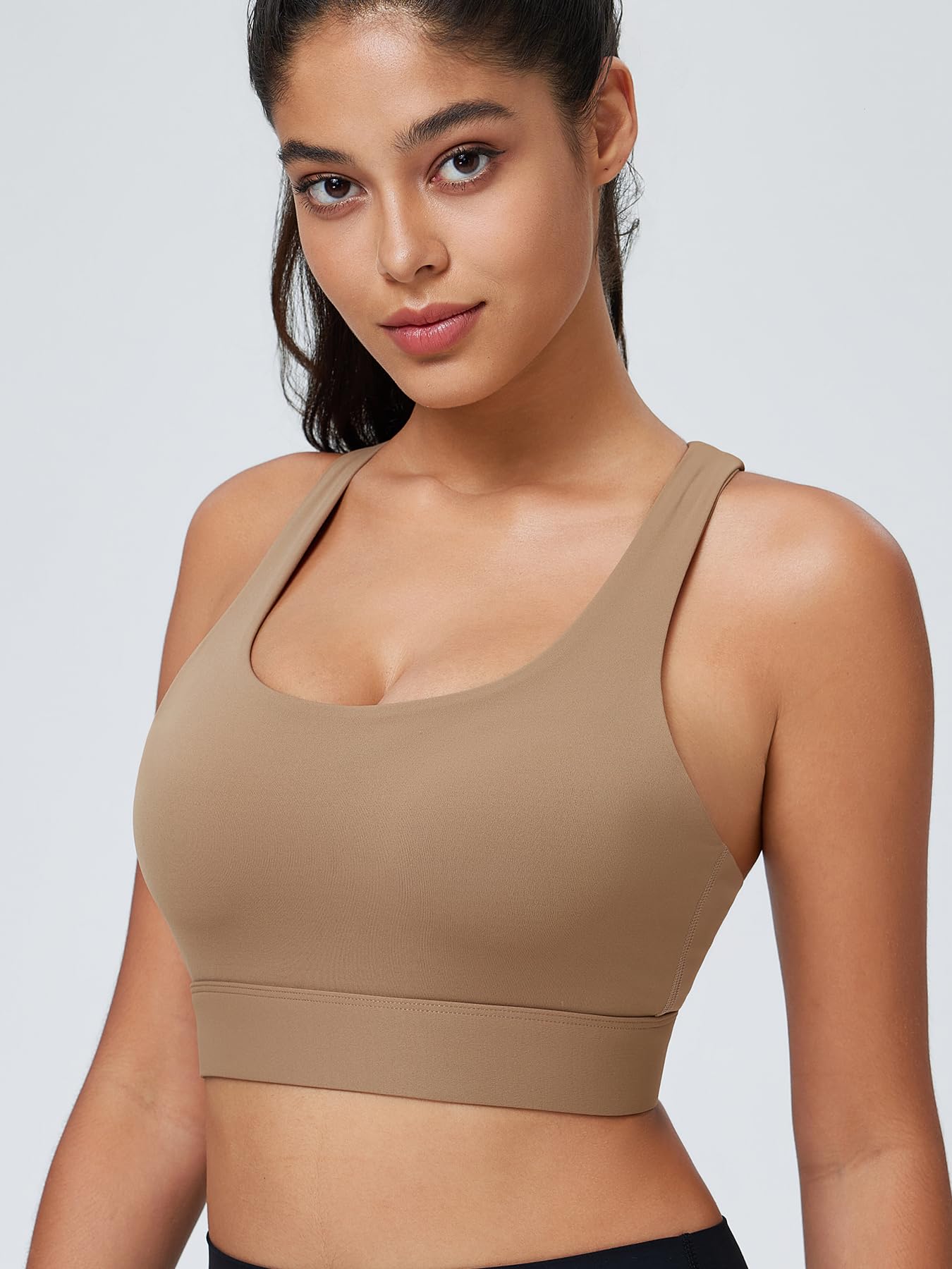Brasier deportivo de alto impacto para mujer, copas moldeadas de alto apoyo, brasier deportivo con tiras para entrenamiento, entrenamiento y correr